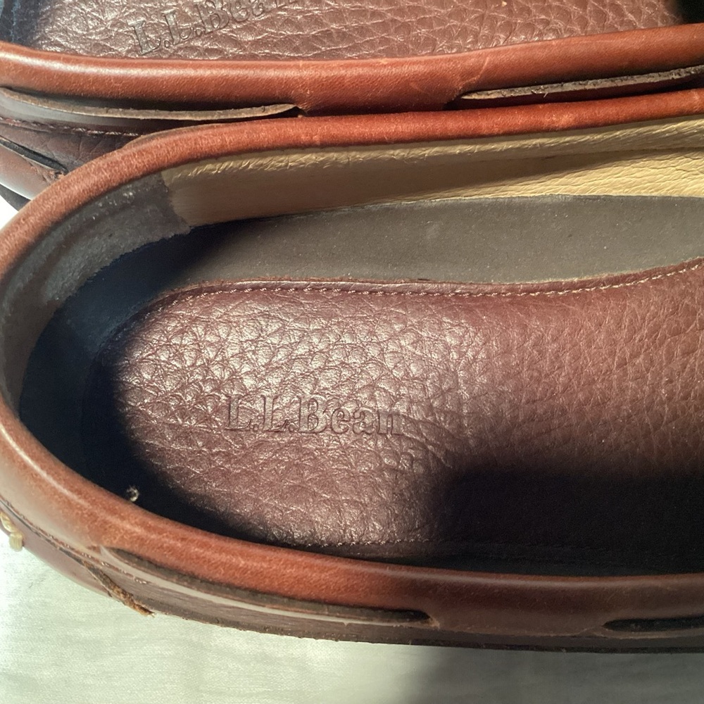 Handsewn L.L. Bean Allagash Bison Brown Leather Penny Loafers Men’s Size 10 1/2 - Picture 6 of 10